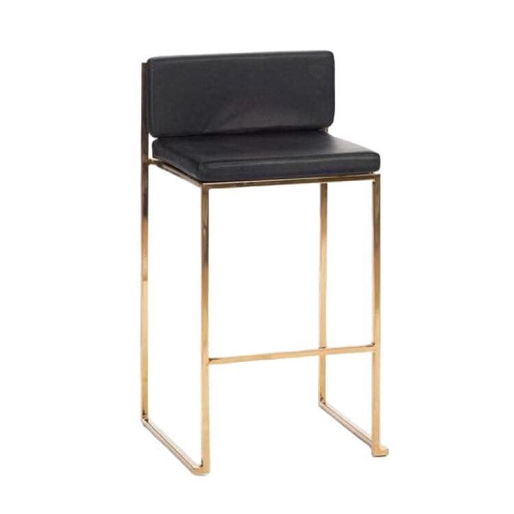 Paramount Gold Frame/Black Pad Bar Stool