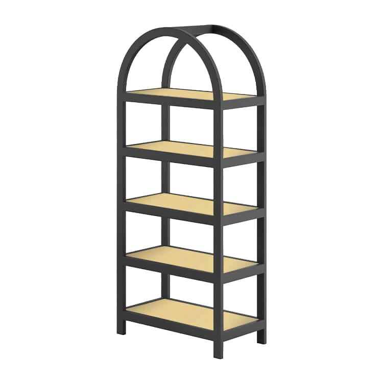 Chandler Barback - Black / Gold Mirror Shelves
