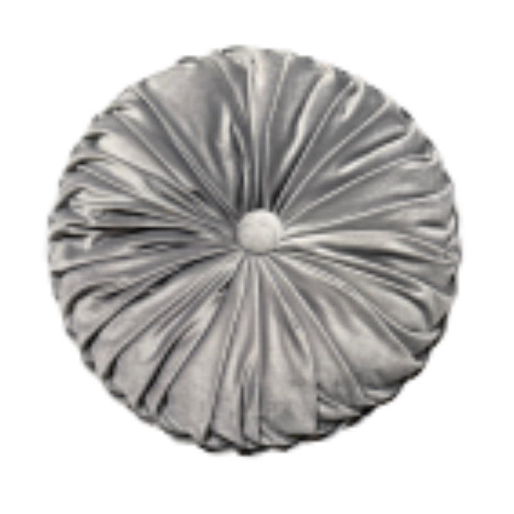 Silver Velvet Circle Pillow