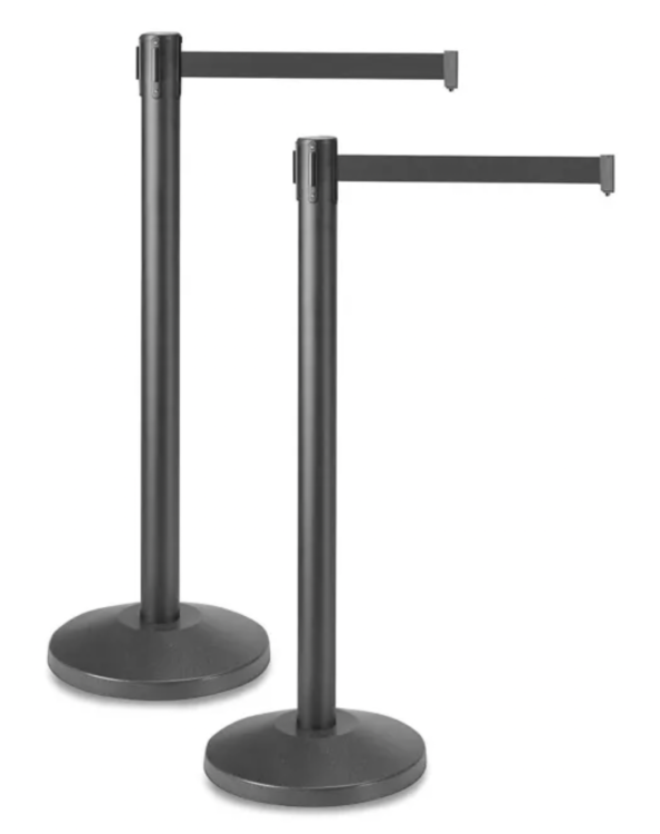 Stanchion - Black with Retractable Rope view 3