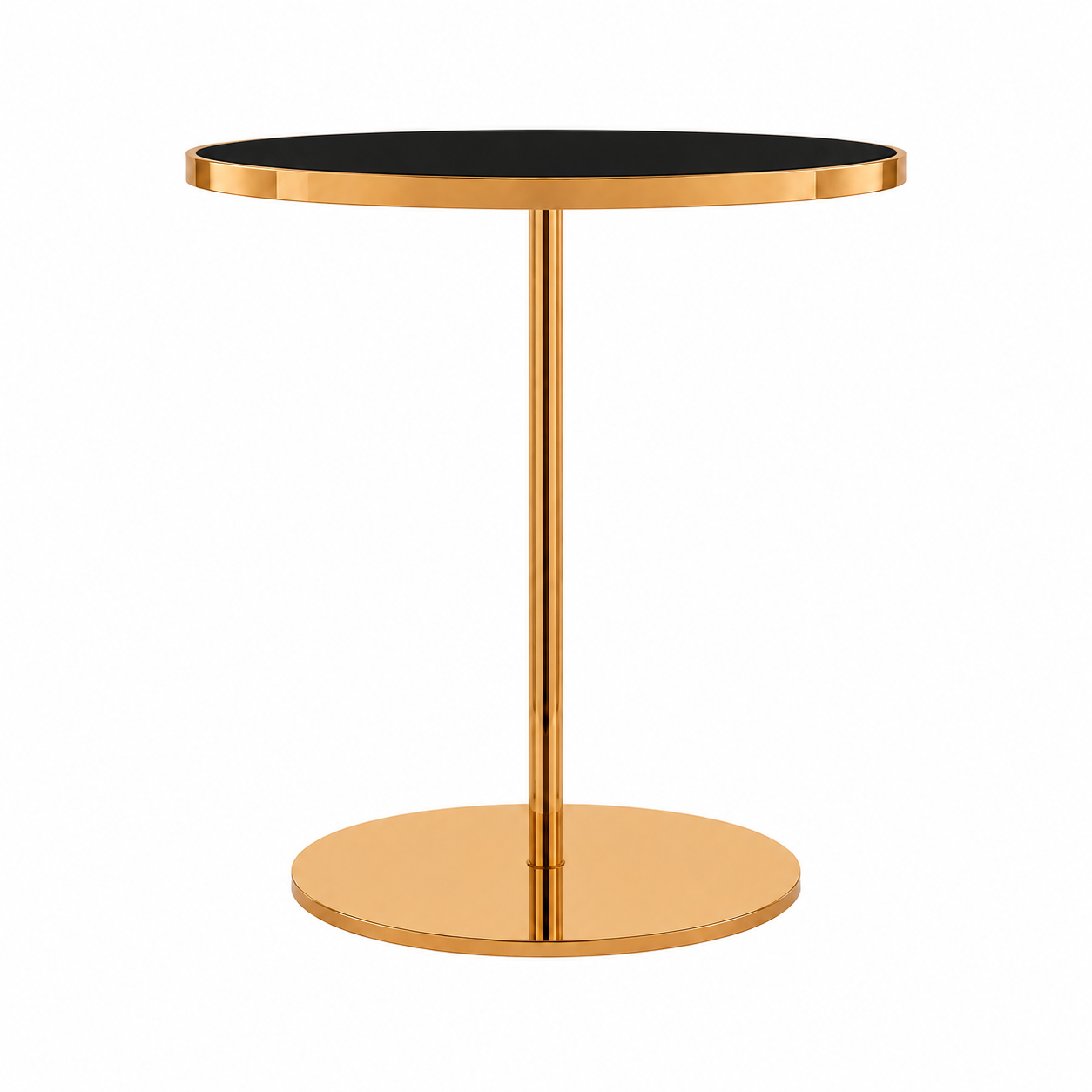 Virtu Gold Bistro Table / Black Matte Top view 3