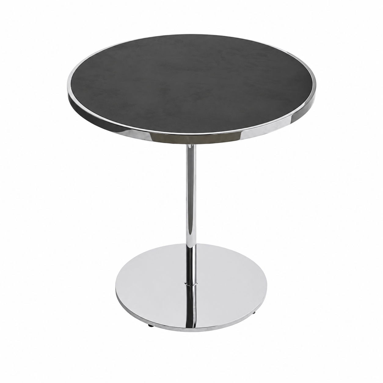 Virtu Silver Bistro Table  / Black Matte Top