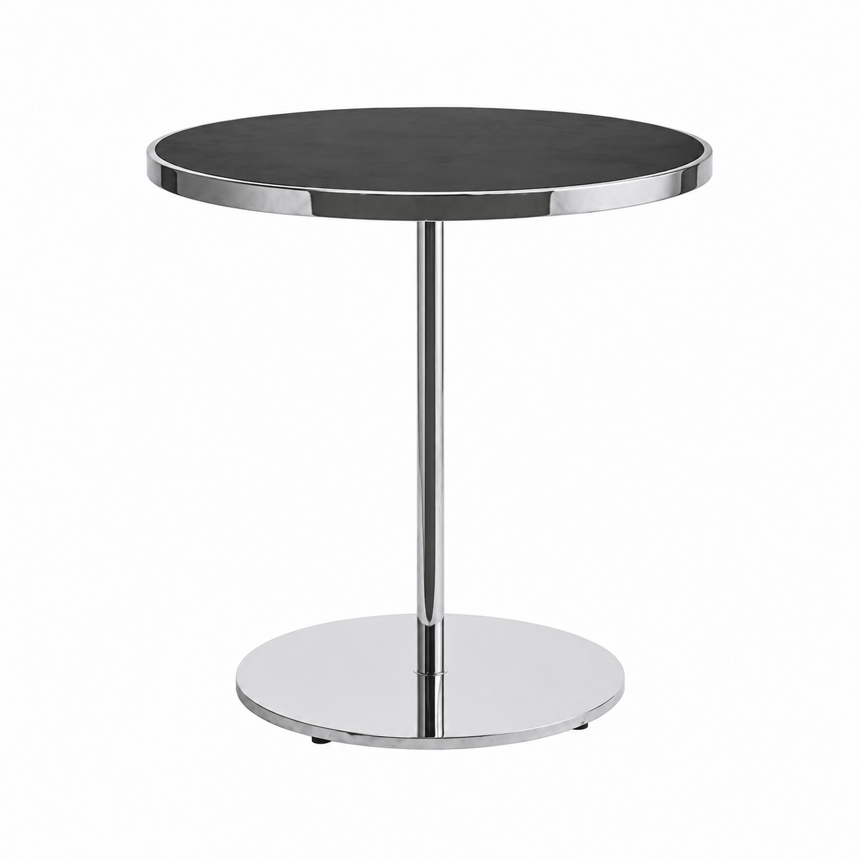 Virtu Silver Bistro Table  / Black Matte Top view 5