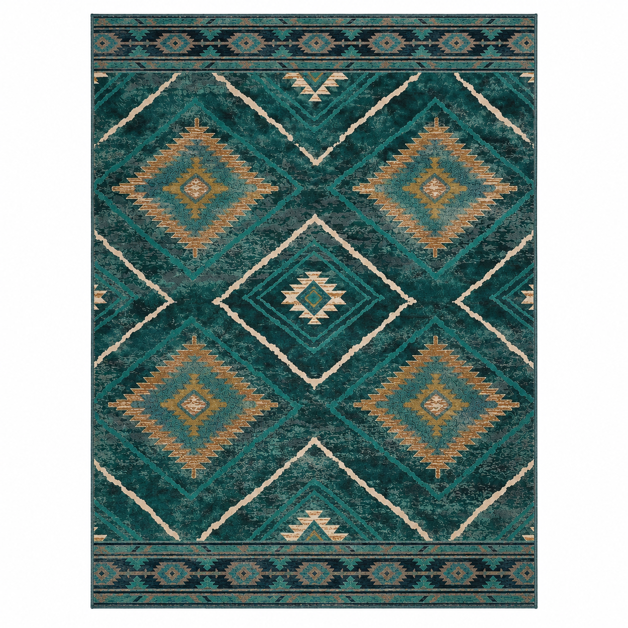 Teal Southwest Area Rug