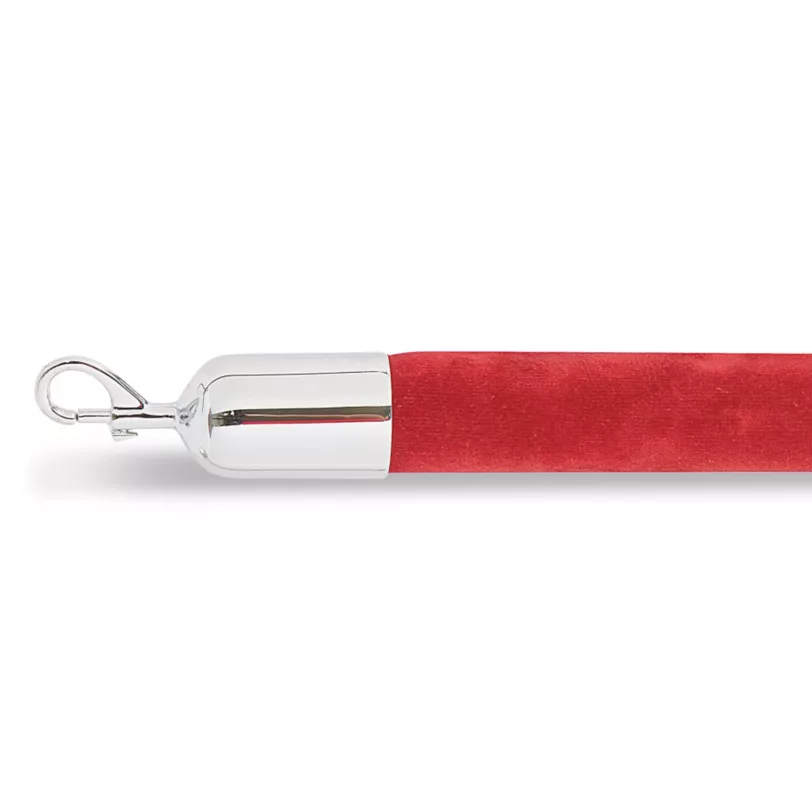 Red Stanchion Rope - Chrome Ends