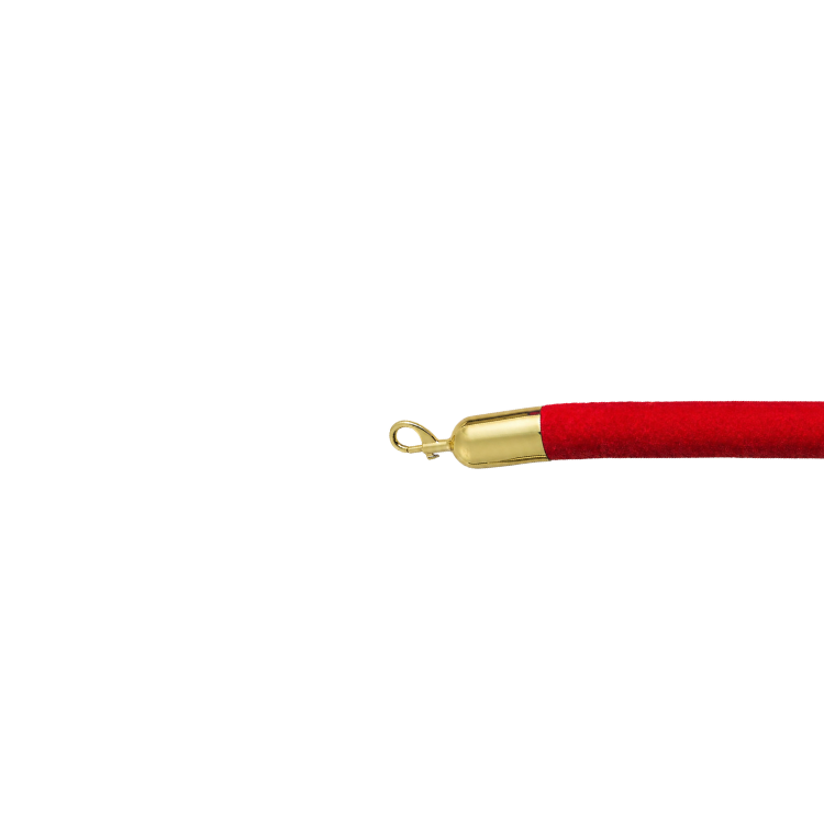 Red Stanchion Rope - Gold Ends