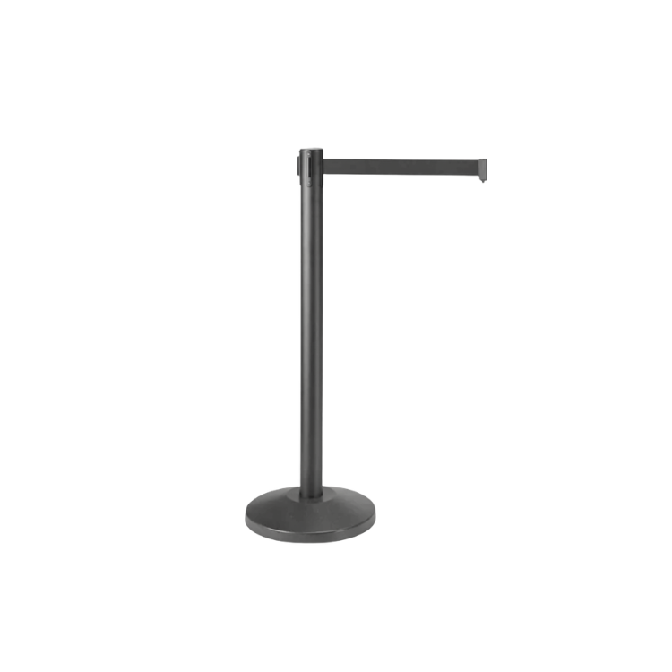 Stanchion - Black with Retractable Rope