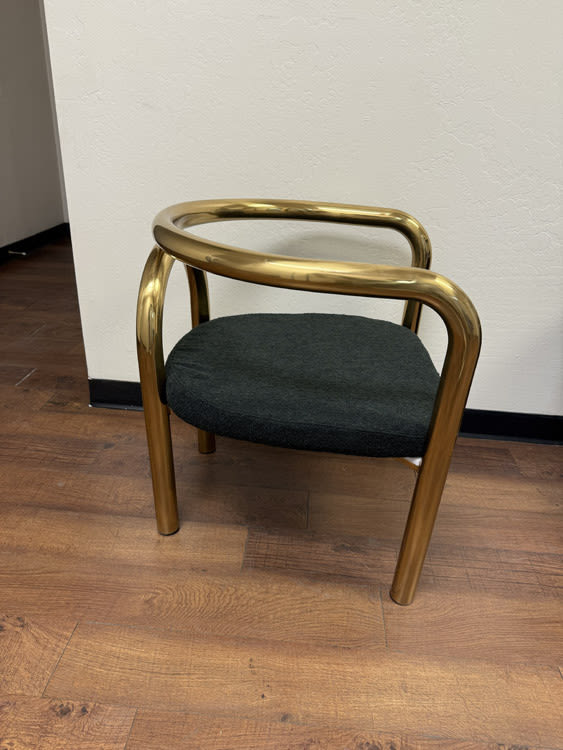 Eton Gold Accent Chair with Black Boucle Seat view 4