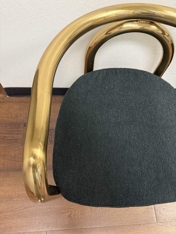 Eton Gold Accent Chair with Black Boucle Seat view 3