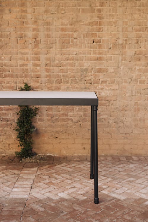 Edison Bar Table - White Wash Top view 5