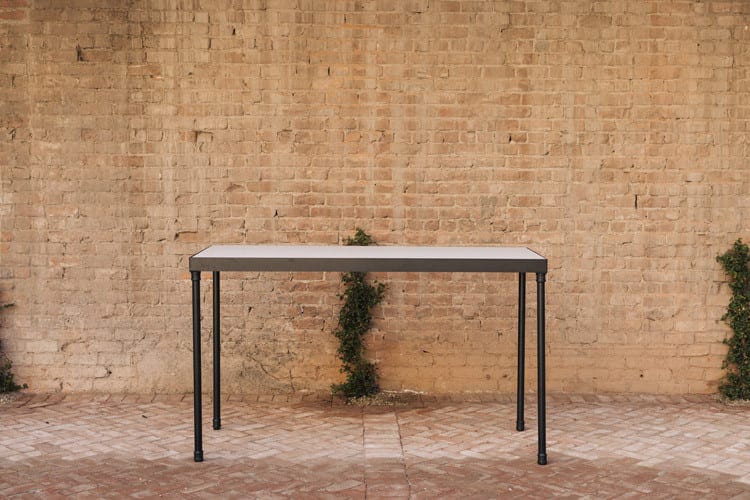 Edison Bar Table - White Wash Top view 3