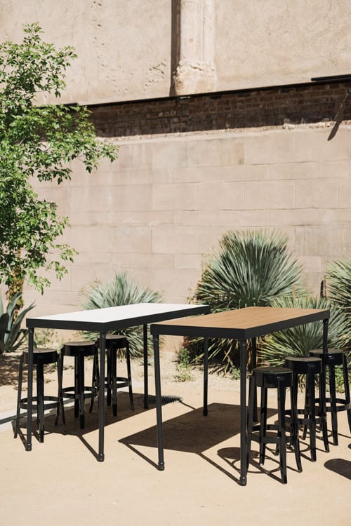 Edison Bar Table - White Wash Top view 8