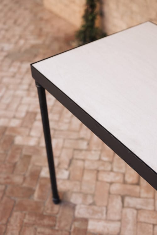 Edison Bar Table - White Wash Top view 6