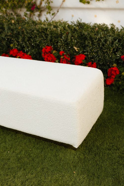 Colette Continental Bench - Ivory Boucle view 4