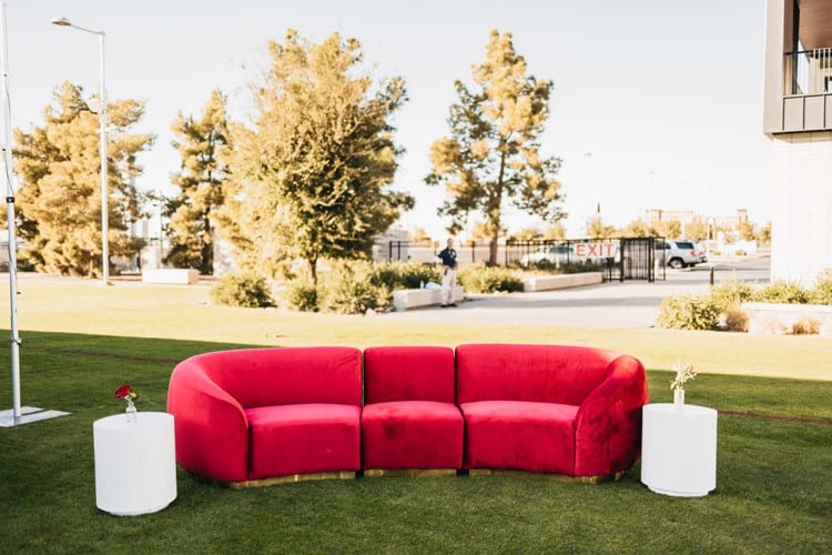 Cascade Arc Sofa - Crimson view 2