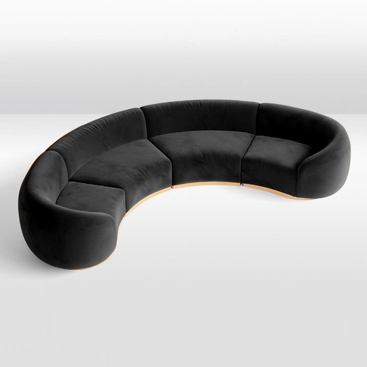 Cascade Crescent Sofa - Black view 3