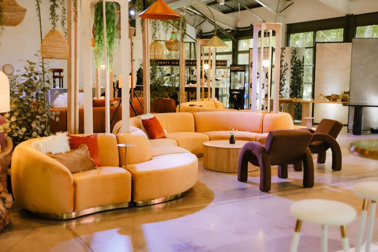 Cascade Crescent Sofa - Caramel view 2