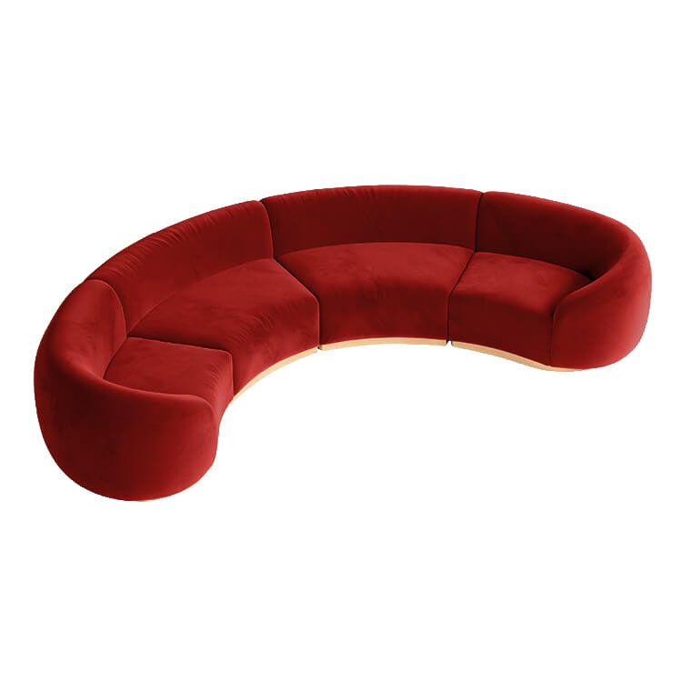 Cascade Crescent Sofa - Crimson