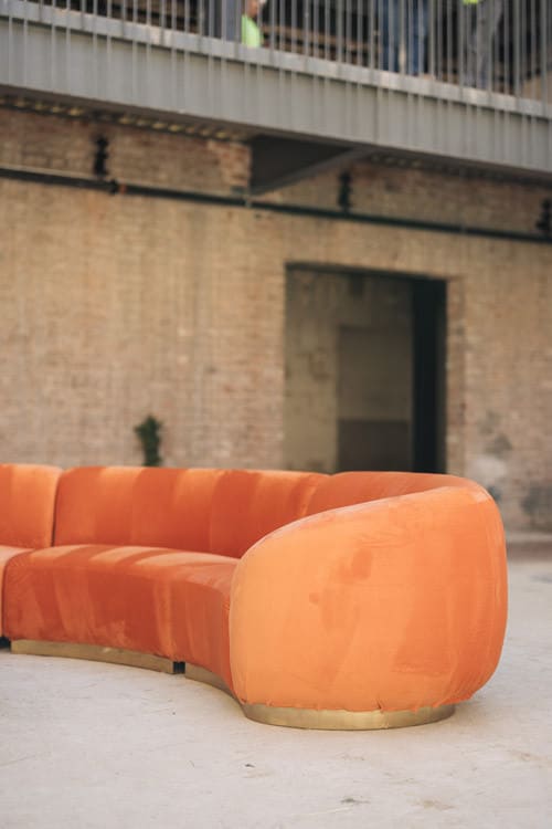 Cascade Crescent Sofa - Rust view 3