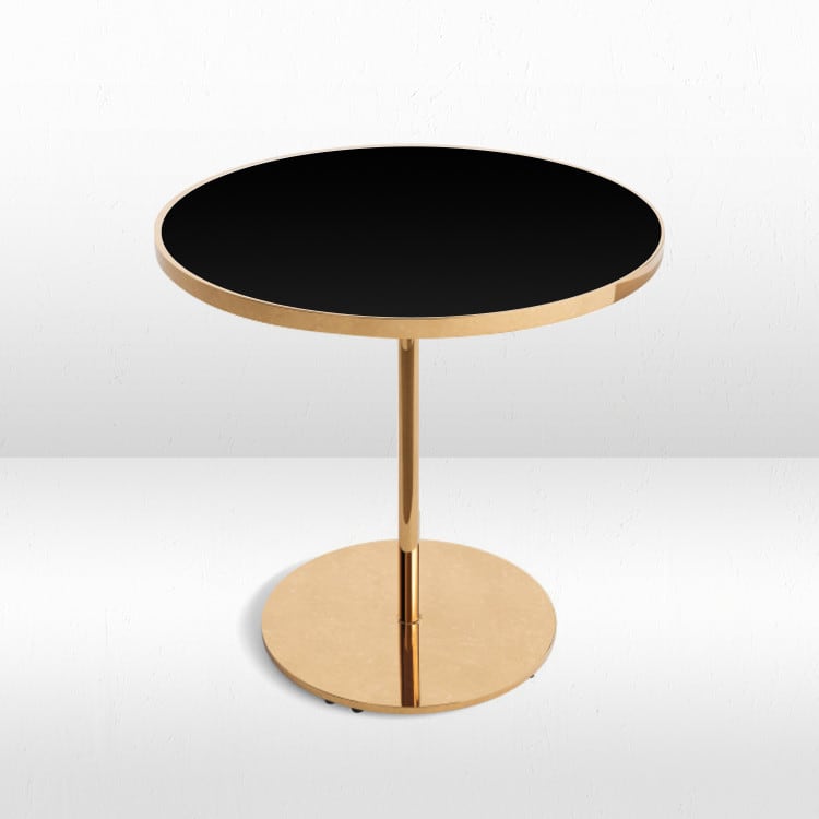Virtu Gold Cocktail Table / Black Matte Top view 7