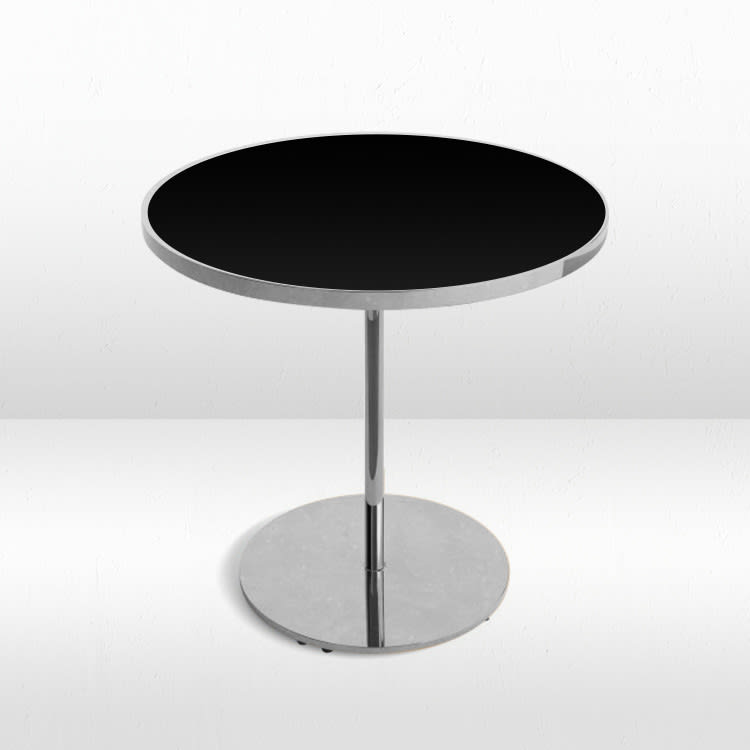 Virtu Silver Cocktail Table / Black Matte Top view 2