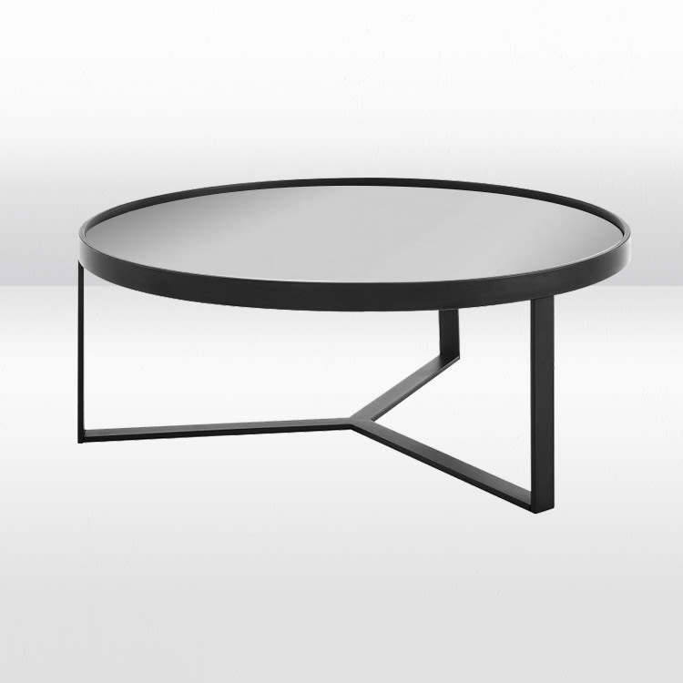 Baylor Coffee Table Black / Silver Mirror Top view 2