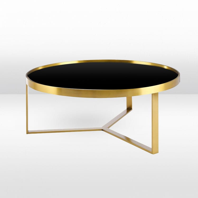 Baylor Coffee Table Gold / Black Matte Top view 2