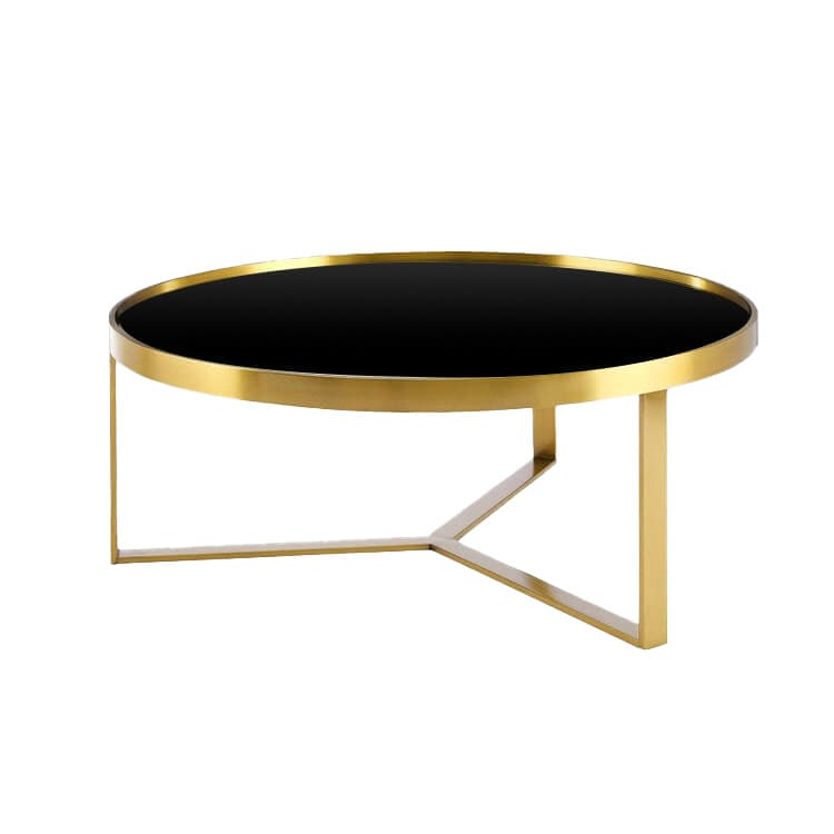 Baylor Coffee Table Gold / Black Matte Top