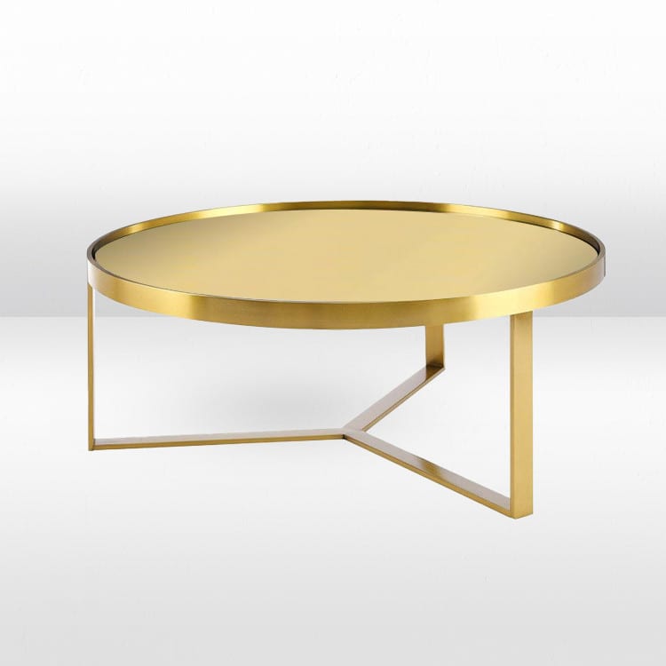 Baylor Coffee Table Gold / Gold Mirror Top view 2