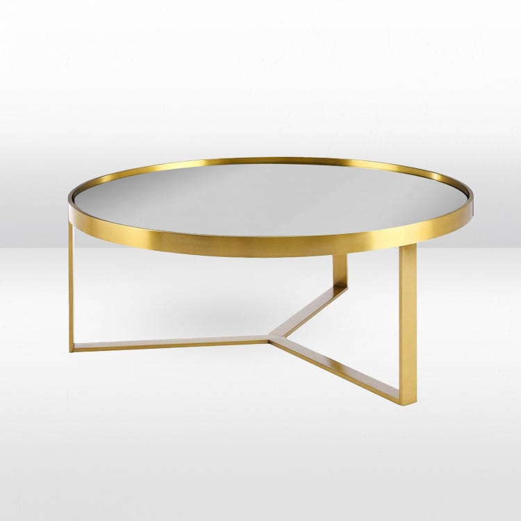 Baylor Coffee Table Gold / Silver Mirror Top view 2