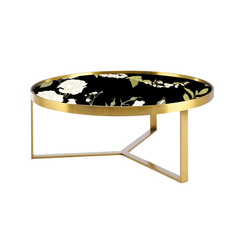Baylor Coffee Table Gold / White Top view 2