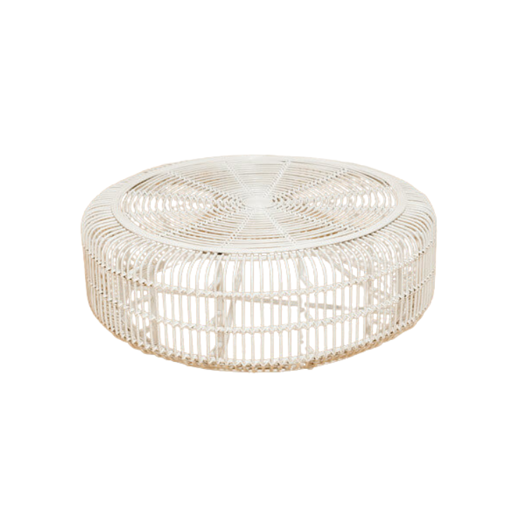 Benni Rattan Coffee Table - White
