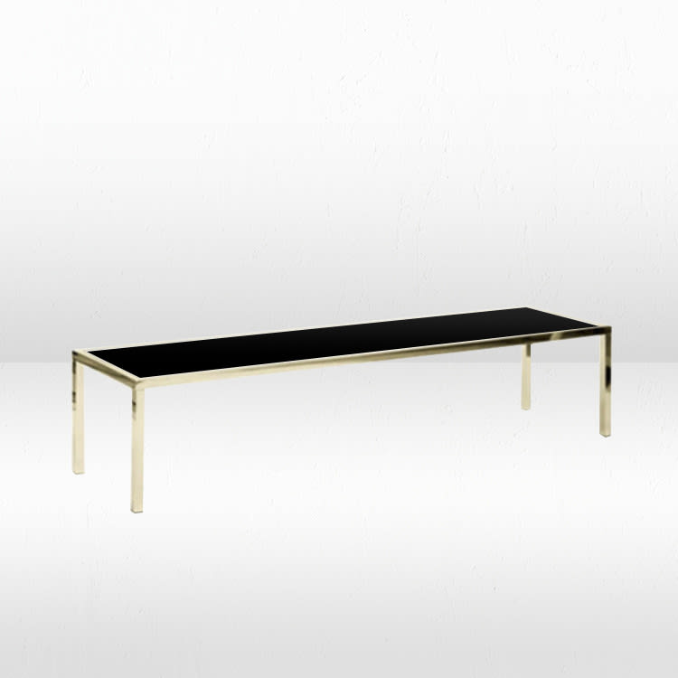 Bentley Coffee Table - Gold Frame / Black Matte Top view 2