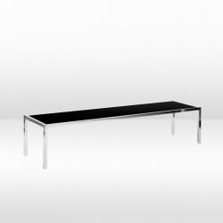 Bentley Coffee Table - Silver Frame / Black Matte Top view 2