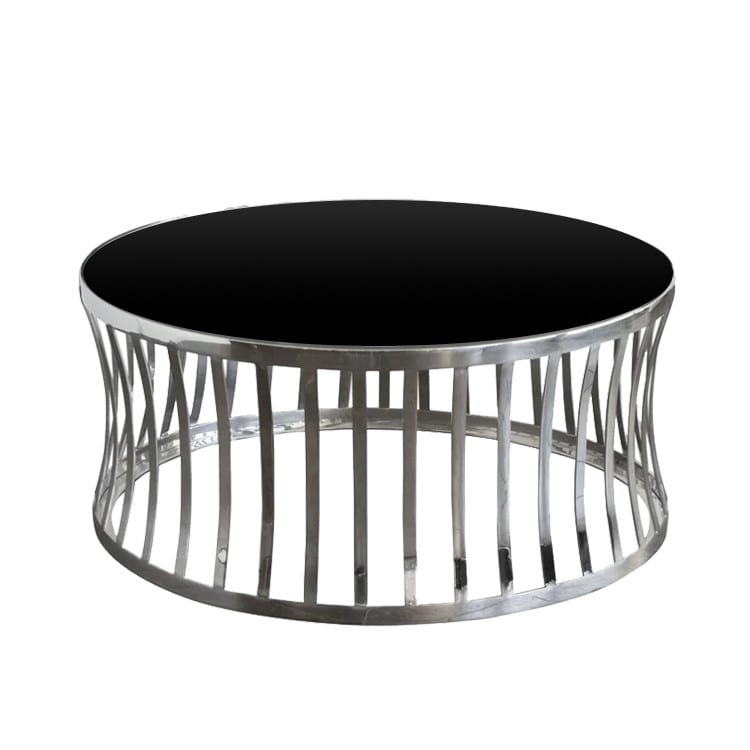 Capri Silver Coffee Table / Black Matte Top