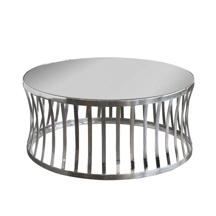 Capri Silver Coffee Table / Silver Mirror Top