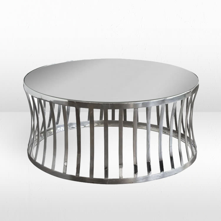 Capri Silver Coffee Table / Silver Mirror Top view 2