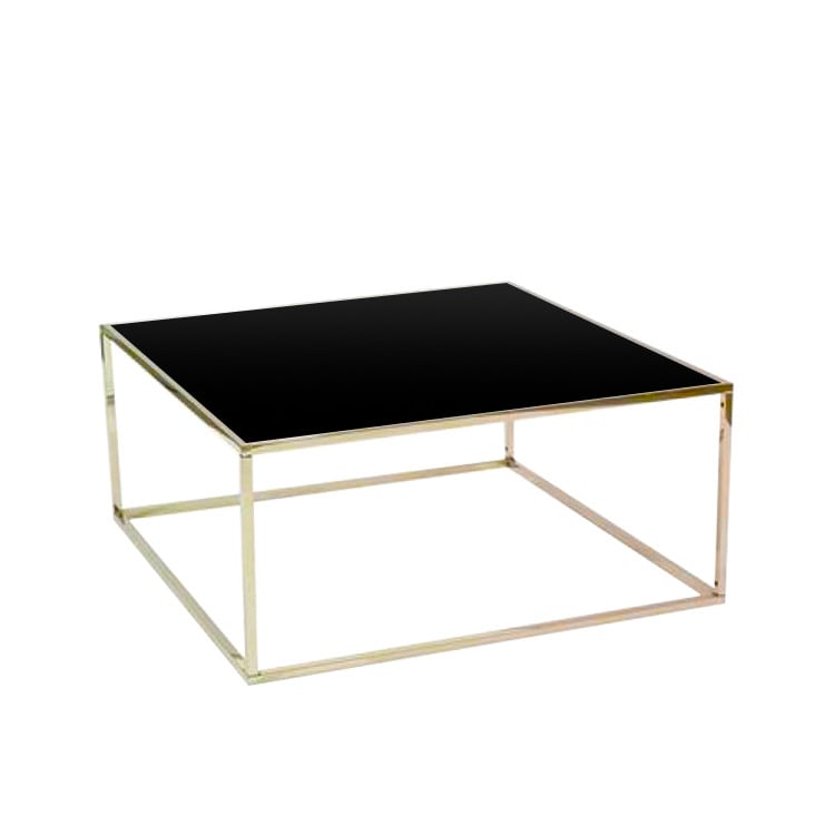 Carlton Gold Coffee Table / Black Matte Top