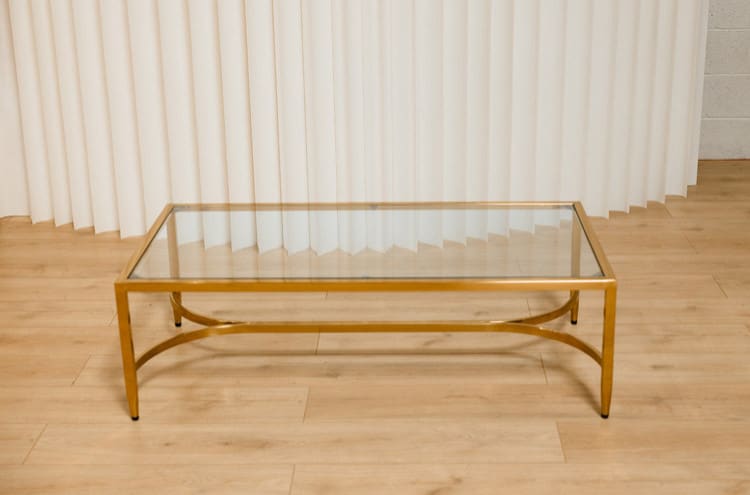Diana Gold Coffee Table / Clear Top view 2