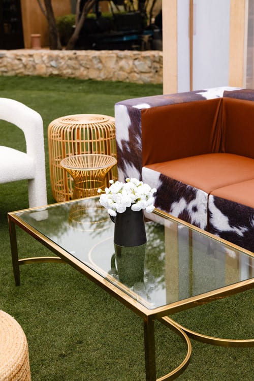 Diana Gold Coffee Table / Clear Top view 4