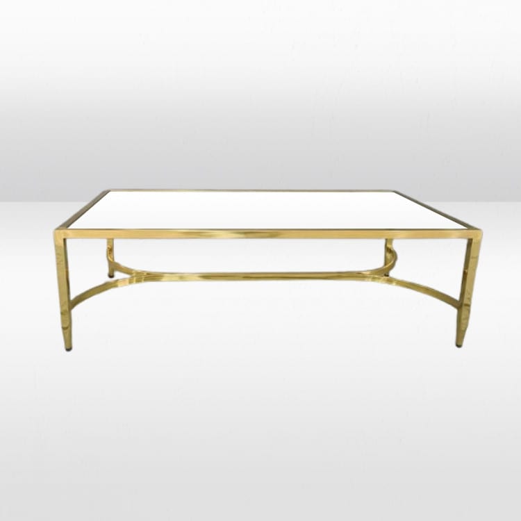 Diana Gold Coffee Table / White Top view 2