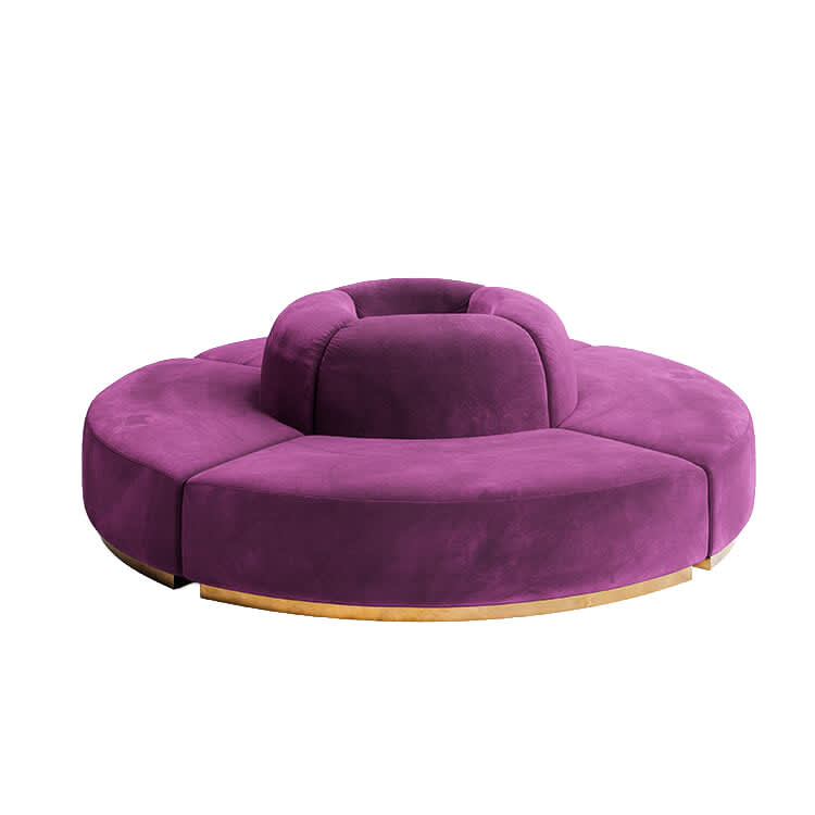 Colette Circle Sofa - Berry