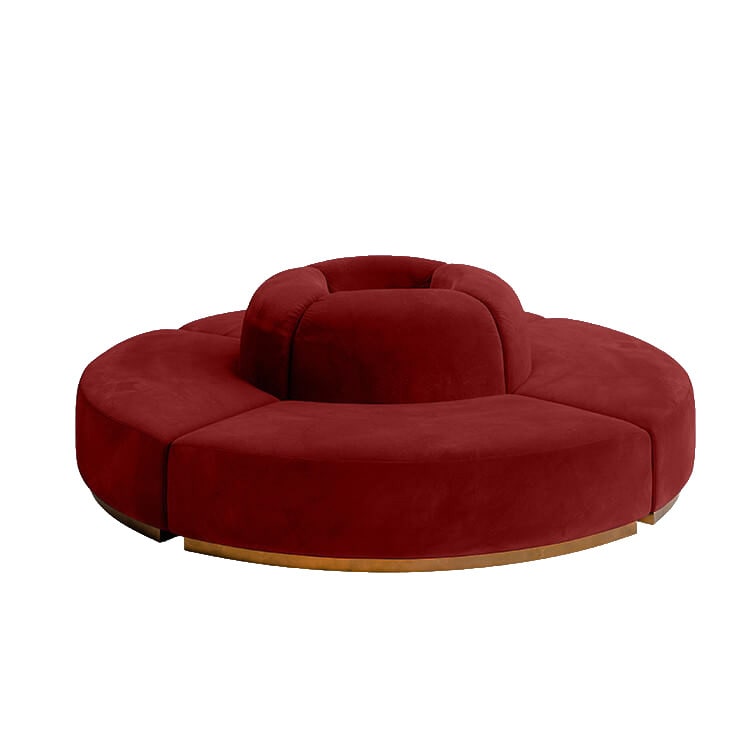 Colette Circle Sofa - Crimson