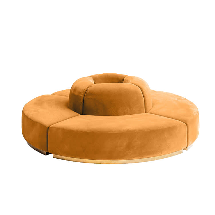 Colette Circle Sofa - Caramel