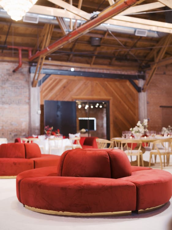 Colette Circle Sofa - Crimson view 4