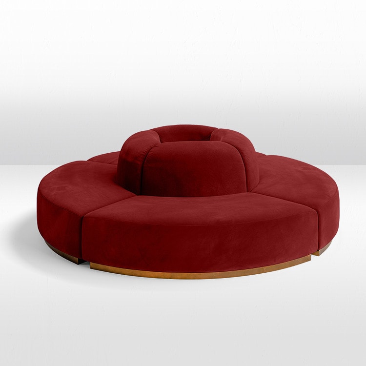 Colette Circle Sofa - Crimson view 6