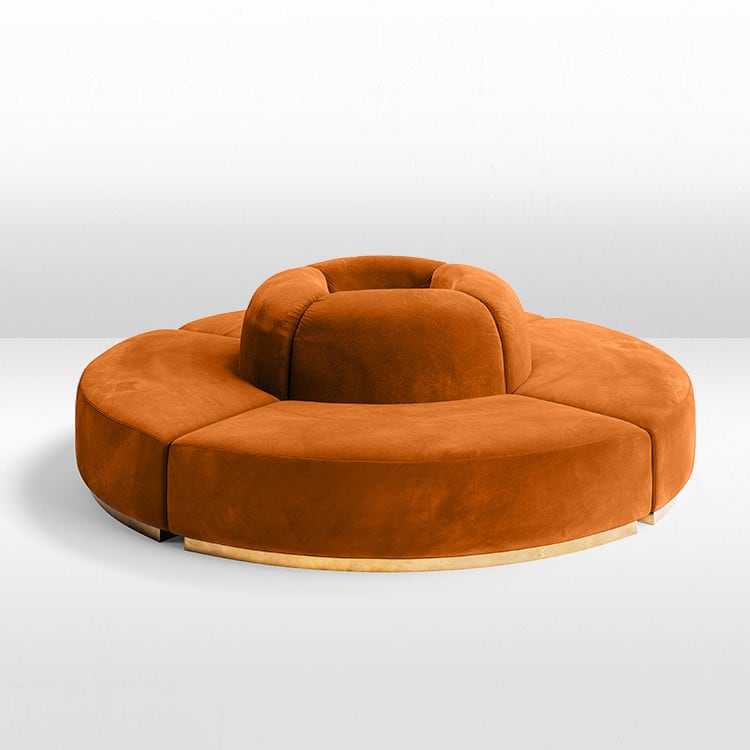 Colette Circle Sofa - Rust view 3
