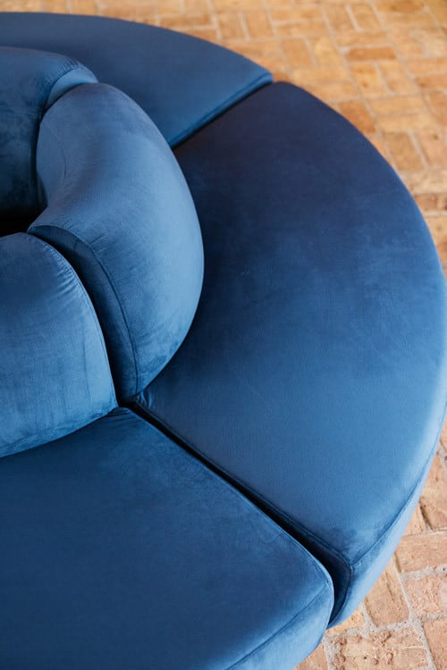 Colette Circle Sofa - Sapphire view 2