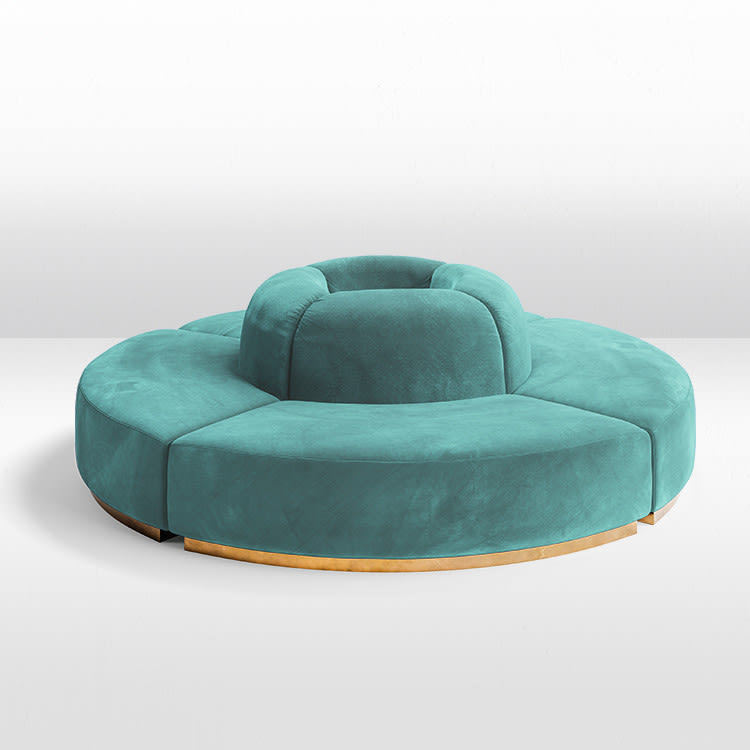 Colette Circle Sofa - Tiffany view 2