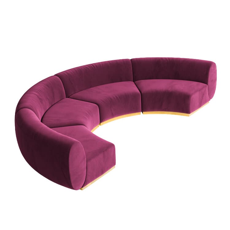 Colette Crescent Sofa - Berry